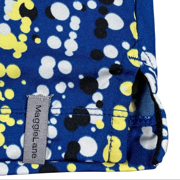 Maggie Lane, no size, Jersey, stretchy silky material, blue with colorful dots - Picture 3 of 12